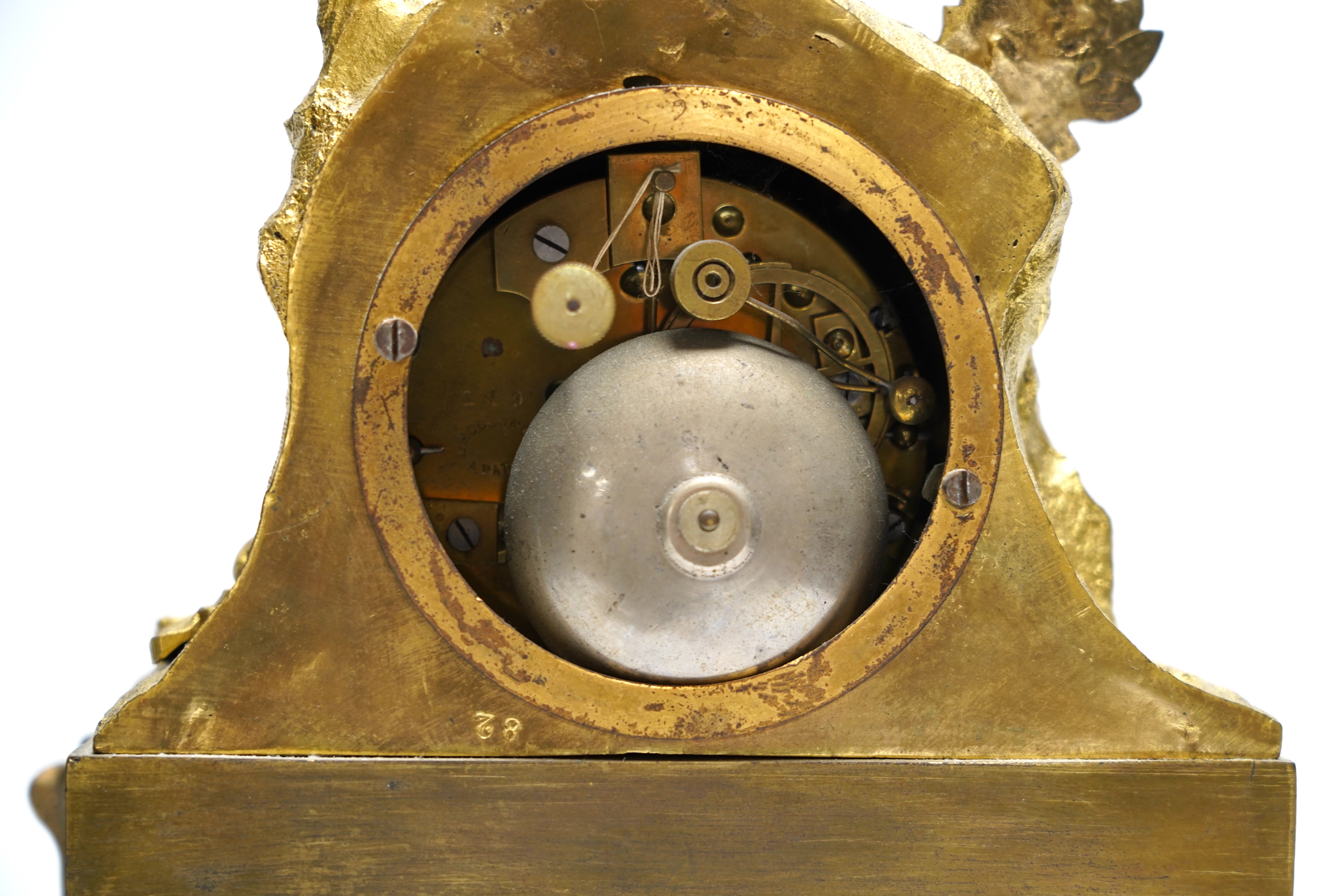 A mid 19th century ormolu eight day mantel clock, by Leroy and Co., of Paris, 34cm